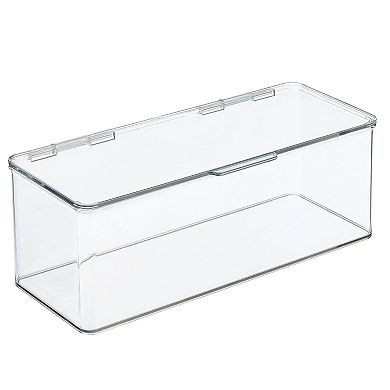 mDesign Plastic Playroom/Gaming Storage Organizer Box with Hinged Lid