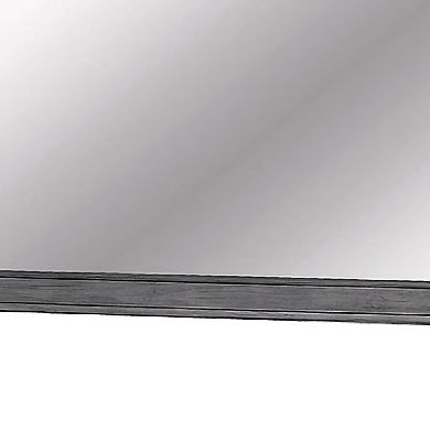 Mirror with Wooden Frame with Molded Trim, Gray