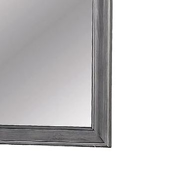 Mirror with Wooden Frame with Molded Trim, Gray
