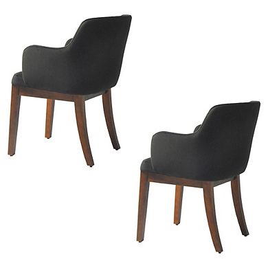 Nuts Harmony Black Upholstery Dining Chair with Conic Legs (Set of 2)