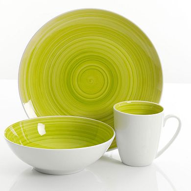 Gibson Everyday Crenshaw 12 Piece Round Ceramic Dinnerware Set in Assorted Colors, Service for 4