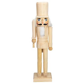 15" Unfinished Paintable Wooden Christmas Nutcracker with Sword