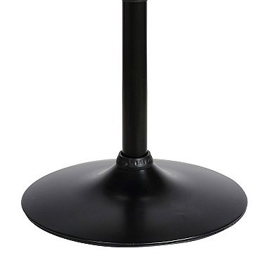 24 Inches Round Adjustable Pub Table with Metal Base, Black