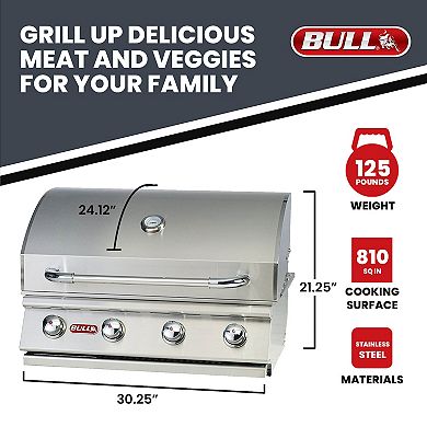 Bull Outdoor Products Liquid Propane Outlaw Drop-In Steel Barbecue Grill Head