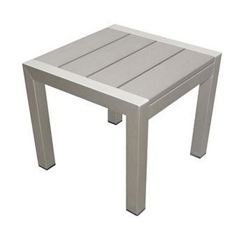16 Inch Outdoor Side Table, Highly Functional, Easy Movable, Gray