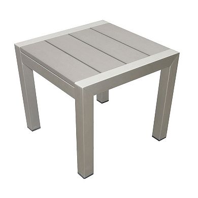 16 Inch Outdoor Side Table, Highly Functional, Easy Movable, Gray