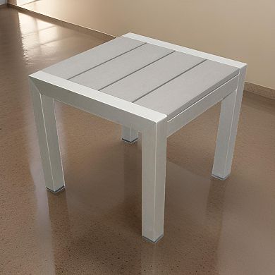 16 Inch Outdoor Side Table, Highly Functional, Easy Movable, Gray
