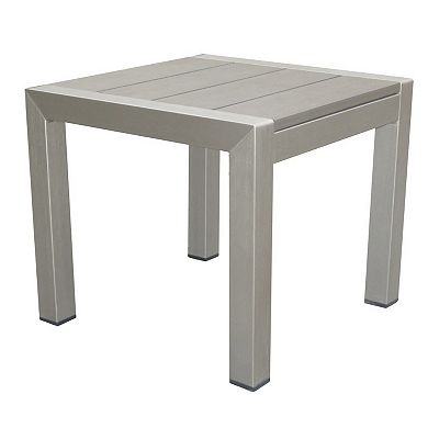 16 Inch Outdoor Side Table, Highly Functional, Easy Movable, Gray