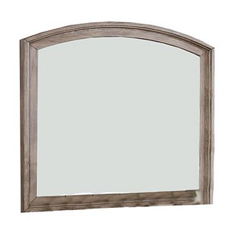 Mirror with Curved Top Frame and Weathered Look, Gray