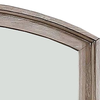 Mirror with Curved Top Frame and Weathered Look, Gray