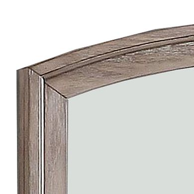 Mirror with Curved Top Frame and Weathered Look, Gray