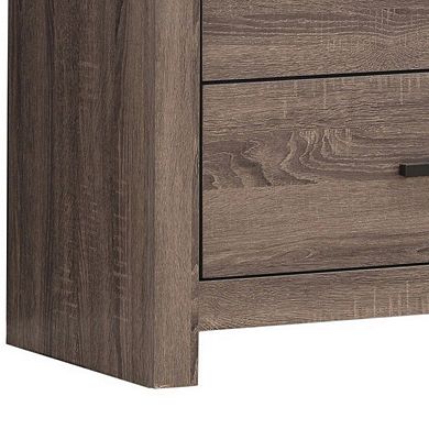 4 Drawer Chest with Metal Bar Pulls, Brown