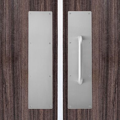Stainless Steel Door Push Plate and Pull Handle Set with Screws, 15.75"L x 3.8"W