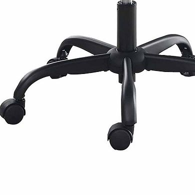 Rue 27 Inch Ergonomic Office Chair, Faux Leather Swivel Seat, Black, Blue