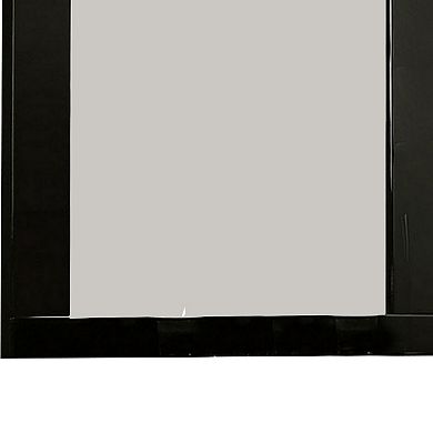 37 Inch Rectangular Mirror with Wooden Frame, Black