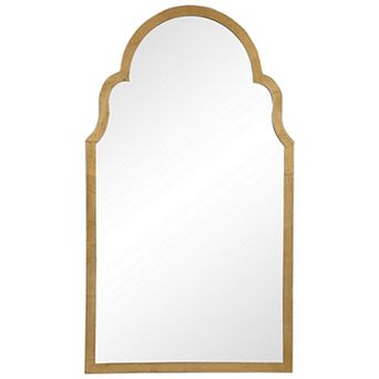 Sleek Elongated Quatrefoil Frame Mirror, Gold