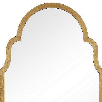 Sleek Elongated Quatrefoil Frame Mirror, Gold