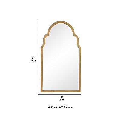 Sleek Elongated Quatrefoil Frame Mirror, Gold