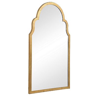 Sleek Elongated Quatrefoil Frame Mirror, Gold