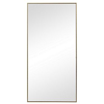 Rectangular Shape Thin Polystyrene Frame Mirror, Gold