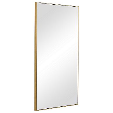 Rectangular Shape Thin Polystyrene Frame Mirror, Gold