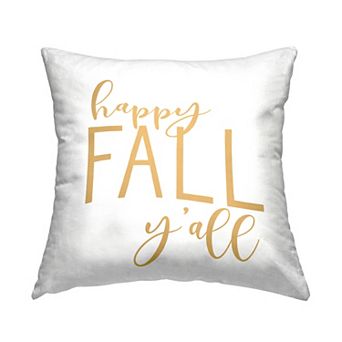 Stupell Home Decor "Happy Fall Y'all" Autumn Calligraphy Throw Pillow