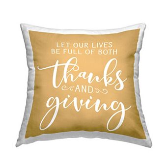 Stupell Home Decor "Thanks and Giving" Calligraphy Throw Pillow