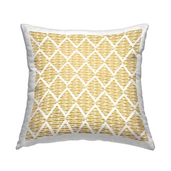 Stupell Home Decor Yellow Zigzag Geometric Diamond Throw Pillow
