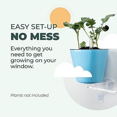 Window Shelf For Plants And Self Watering Planter Bundle, Veg Ledge Shelf And Aquaphoric Planter Kit