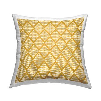 Stupell Home Decor Yellow Diamond Shape Zigzag Throw Pillow