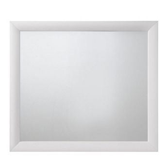 Wooden Framed Mirror with Rectangular Shape, Silver and White