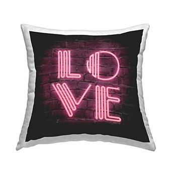 Stupell Home Decor Love Pink Neon Throw Pillow