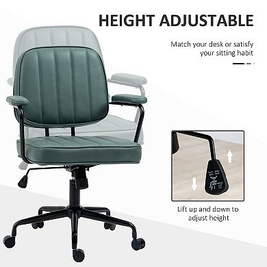 Vinsetto Home Office Chair, Microfiber Computer Desk Chair with Swivel Wheels, Adjustable Height, and Tilt Function, Green