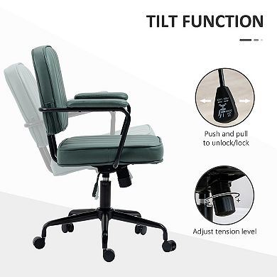 Vinsetto Home Office Chair, Microfiber Computer Desk Chair with Swivel Wheels, Adjustable Height, and Tilt Function, Green