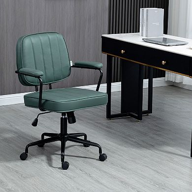 Vinsetto Home Office Chair, Microfiber Computer Desk Chair with Swivel Wheels, Adjustable Height, and Tilt Function, Green