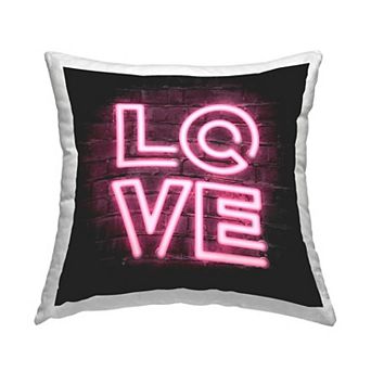 Stupell Home Decor Pink Love Letters Romantic Neon Throw Pillow