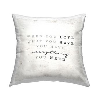 Stupell Home Decor Motivational Birch Pattern Love Phrase Throw Pillow