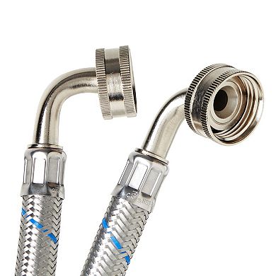 2 Pack Washing Machine Hoses 4 Ft, Universal Washer Hose 90 Degree Elbow Connect
