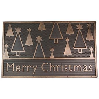 Black and Gold Merry Christmas Doormat 18" x 30"