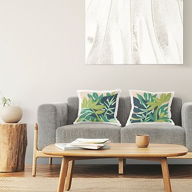 Stupell Home Decor Green Layered Plant Leaves Abstract Shapes Throw Pillow