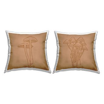 Stupell Home Decor Rustic Forest Mushrooms Intricate Nature Details Throw Pillow