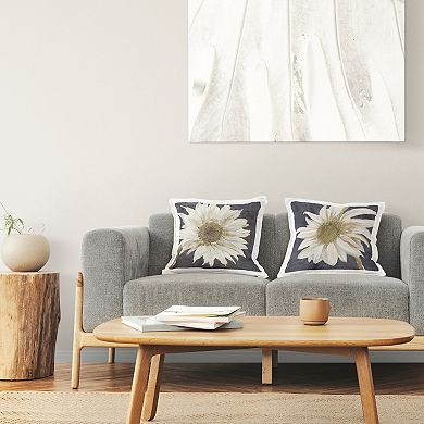 Stupell Home Decor Modern White Daisy Flower Close Up Petals Throw Pillow