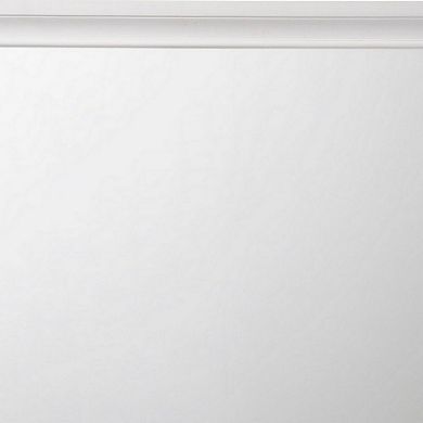 Wooden Rectangular Wall Mirror with Beveled Edges, White