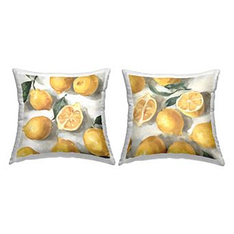 Stupell Home Decor Country Citrus Fruit Scattered Lemons Still Life Throw Pillow