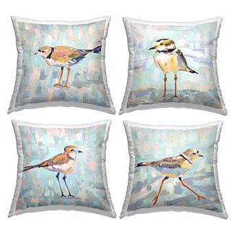 Stupell Home Decor Little Birds Abstract Pastel Background Nature Throw Pillow