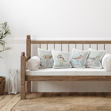 Stupell Home Decor Little Birds Abstract Pastel Background Nature Throw Pillow