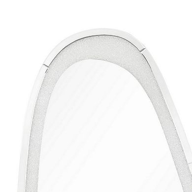 Irregular Beveled Wall Mirror with Touch Led, Silver