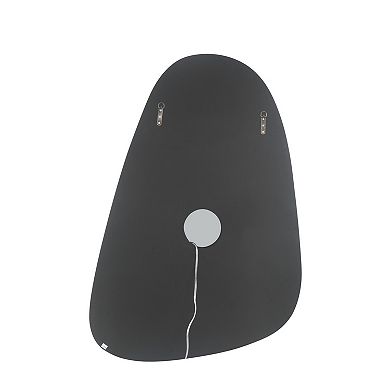 Irregular Beveled Wall Mirror with Touch Led, Silver