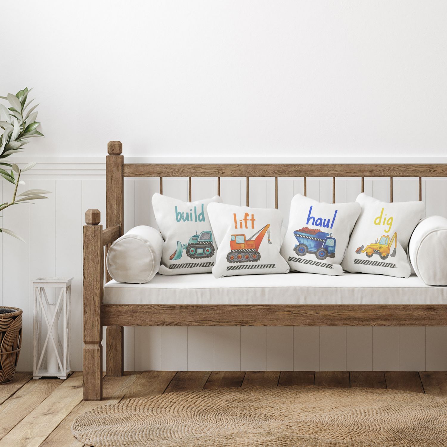 Truck - Personalized Pillow Cover With Your Kid's Name. Custom-made Pillow Cover With A Truck And Name Of Your Child