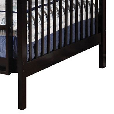 Mission Style Full over Full Bunk Bed with Attached Ladder, Black